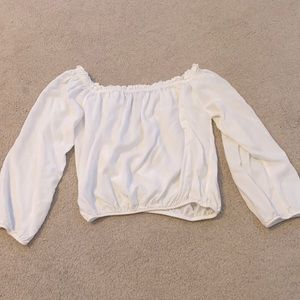 Brandy Melville white long sleeve ruffle top!